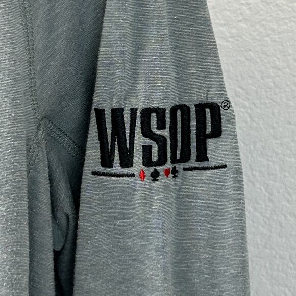 World Series of Poker 1/4 Quarter Zip Shirt Travis Mathew WSOP Gray Mens L Large - Picture 4 of 8
